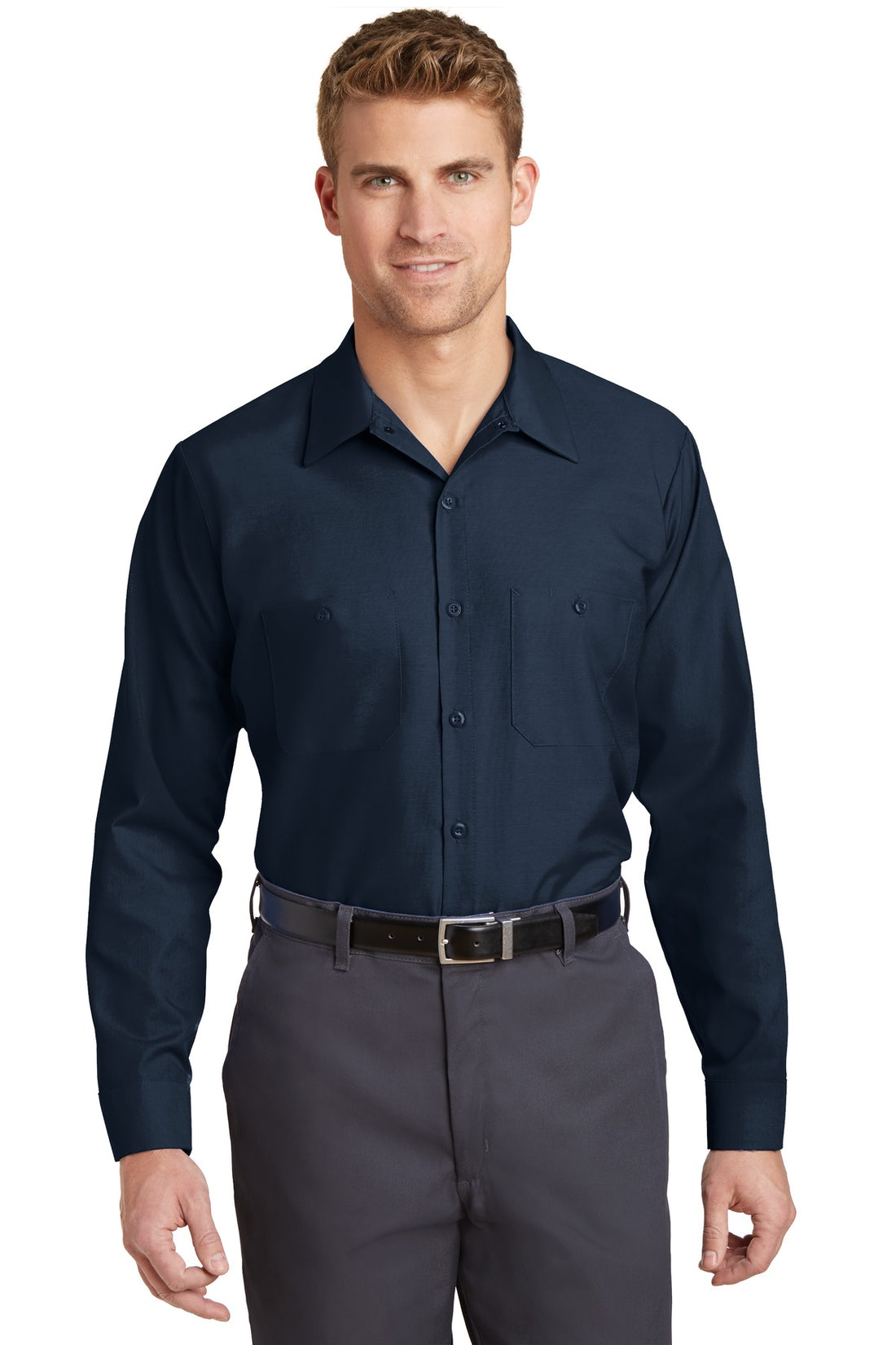 Red Kap® Long Size  Long Sleeve Industrial Work Shirt. SP14LONG
