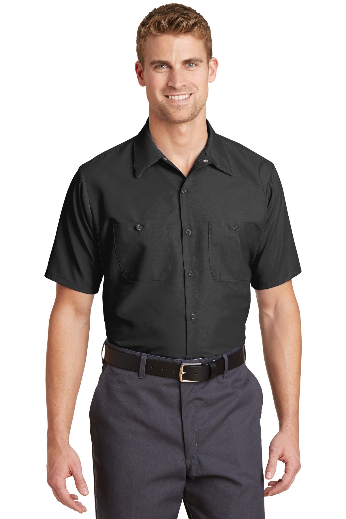 Red Kap® Long Size  Short Sleeve Industrial Work Shirt. SP24LONG