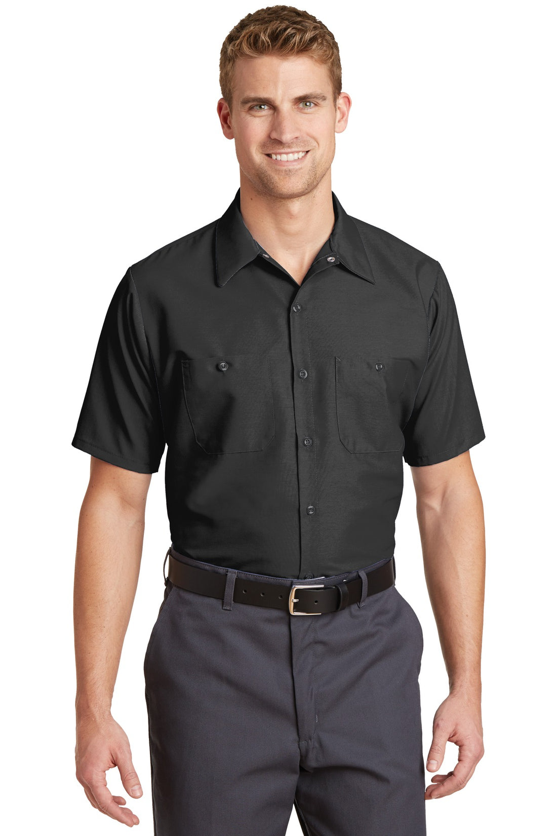 Red Kap® Long Size  Short Sleeve Industrial Work Shirt. SP24LONG