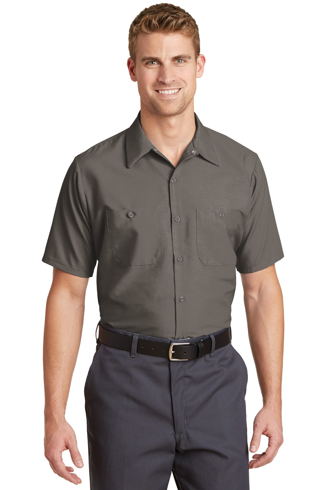 Red Kap® Long Size  Short Sleeve Industrial Work Shirt. SP24LONG