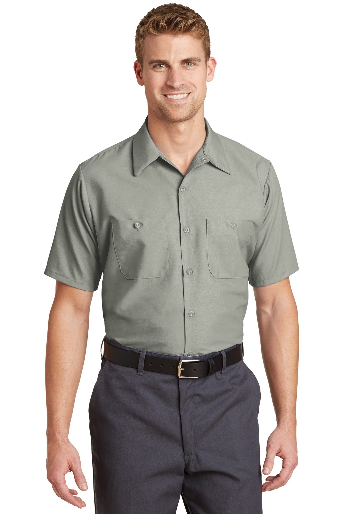 Red Kap® Long Size  Short Sleeve Industrial Work Shirt. SP24LONG