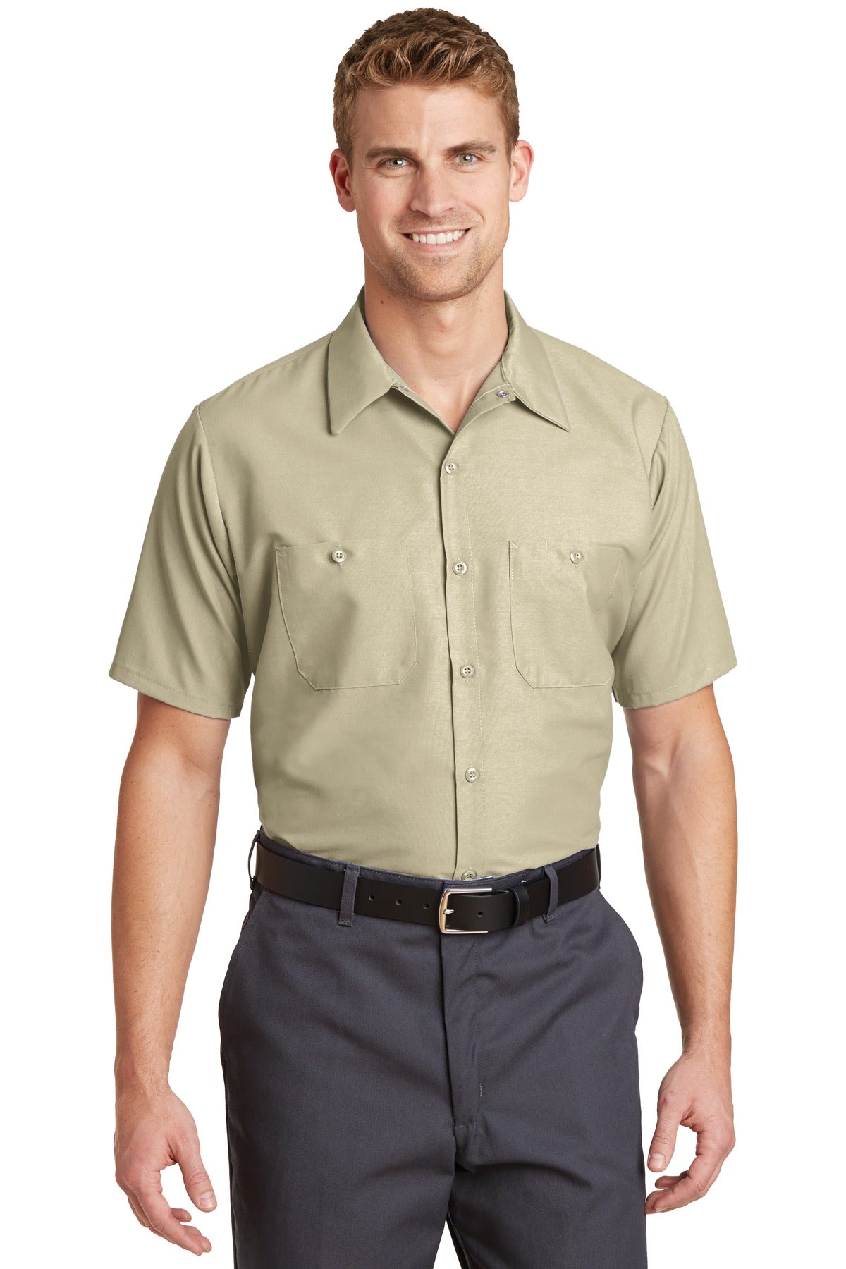 Red Kap® Long Size  Short Sleeve Industrial Work Shirt. SP24LONG