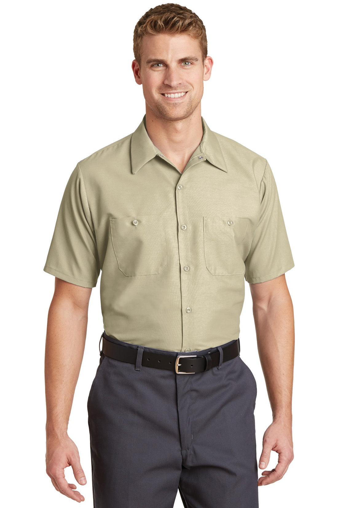 Red Kap® Long Size  Short Sleeve Industrial Work Shirt. SP24LONG