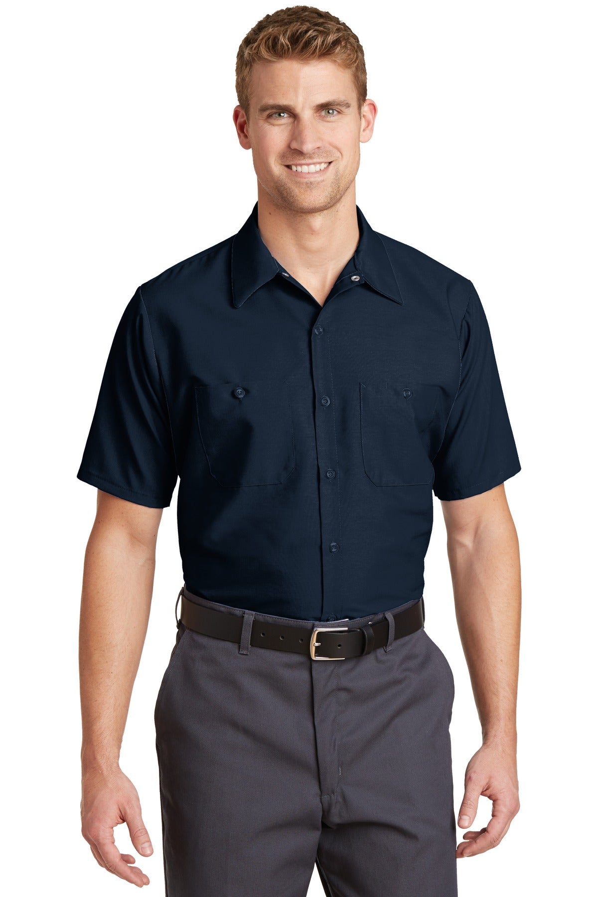 Red Kap® Long Size  Short Sleeve Industrial Work Shirt. SP24LONG