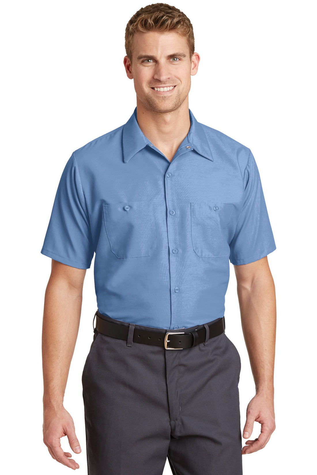 Red Kap® Long Size  Short Sleeve Industrial Work Shirt. SP24LONG