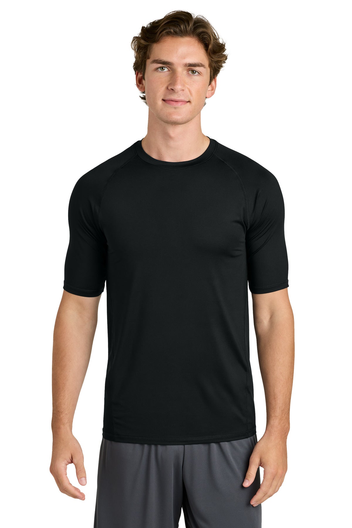 Sport-Tek® PosiCharge® Compression 1/2-Sleeve Tee ST120 - Black - 2XL