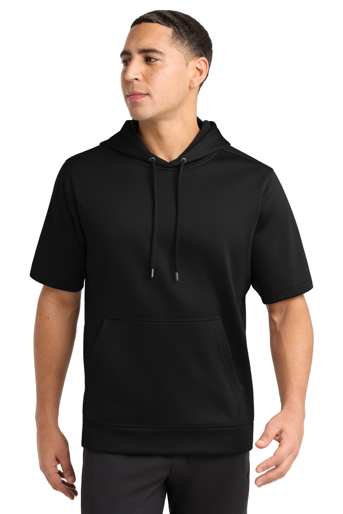 Sport-Tek ® Sport-Wick ® Fleece Short Sleeve Hooded Pullover. ST251 - Black - 2XL