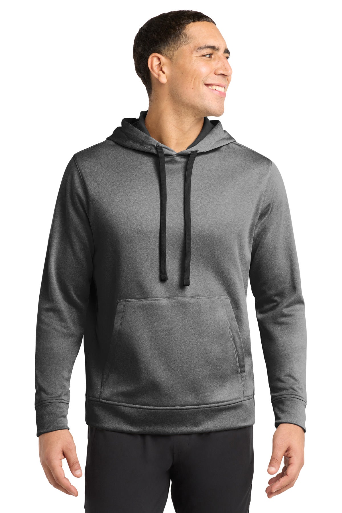 Sport-Tek ® PosiCharge ® Sport-Wick ® Heather Fleece Hooded Pullover. ST264 - Black Heather - 2XL