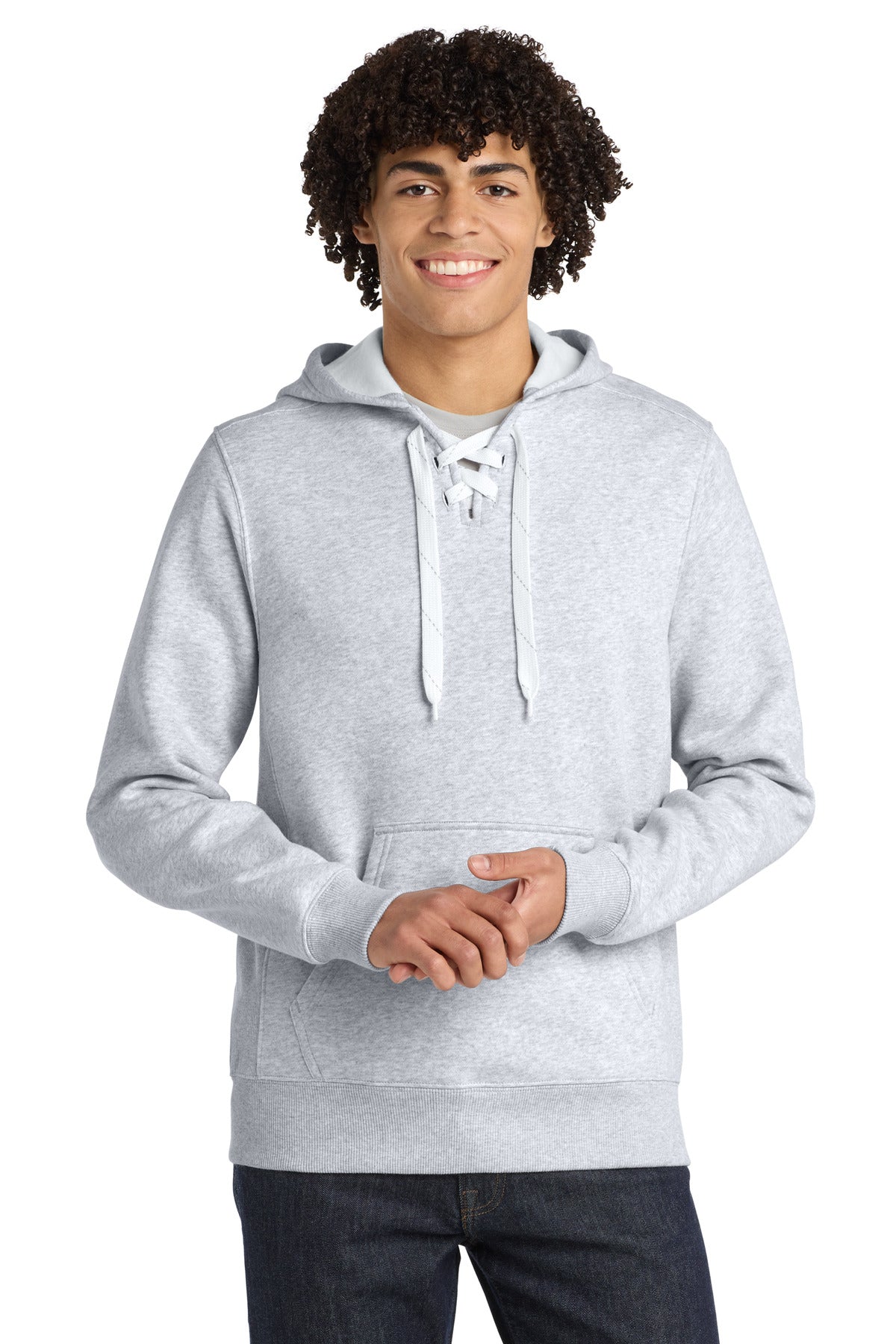 Sport-Tek® Lace Up Pullover Hooded Sweatshirt. ST271 - Athletic Heather - 2XL