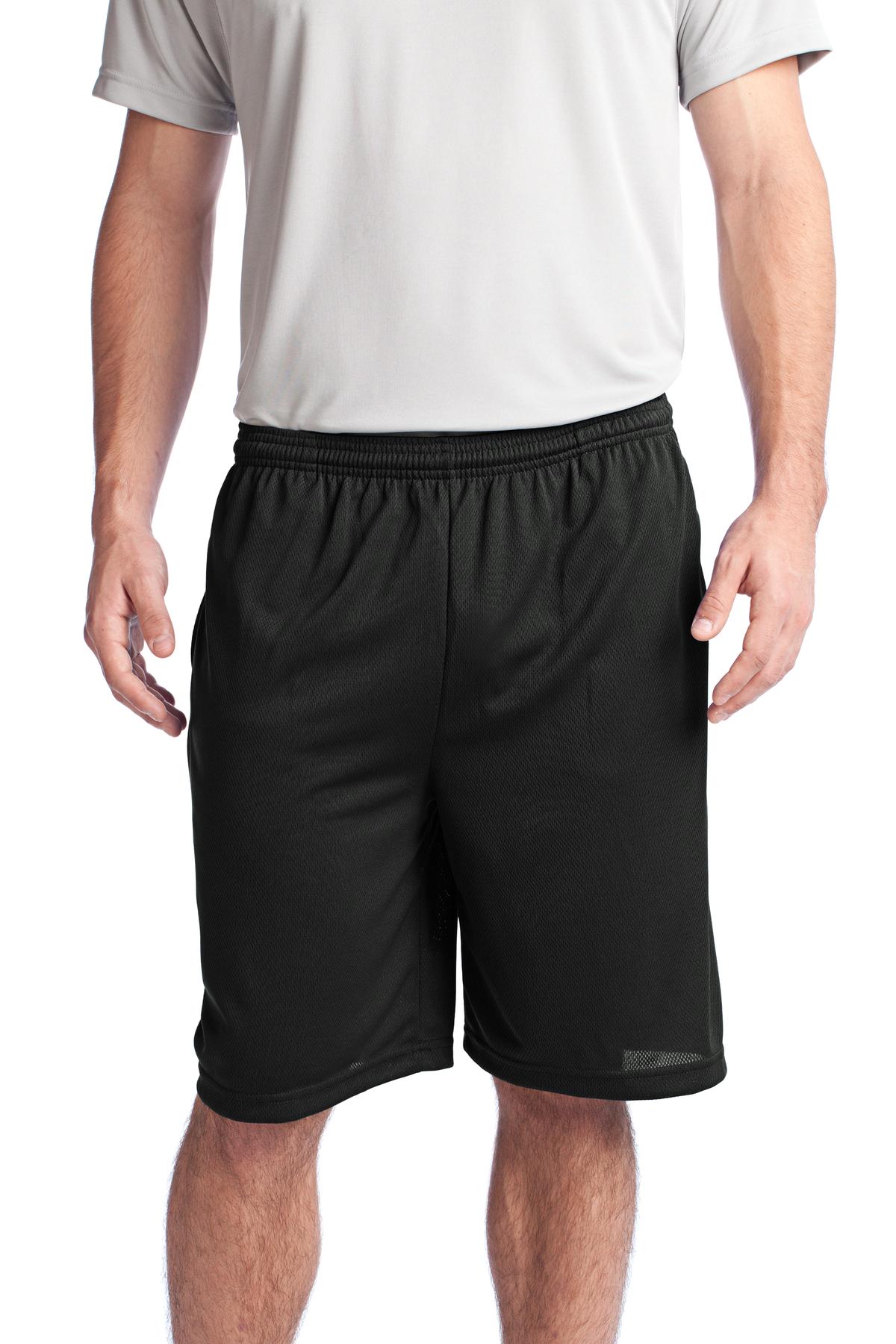 Sport-Tek® PosiCharge® Tough Mesh Pocket Short. ST312 - Black - 2XL