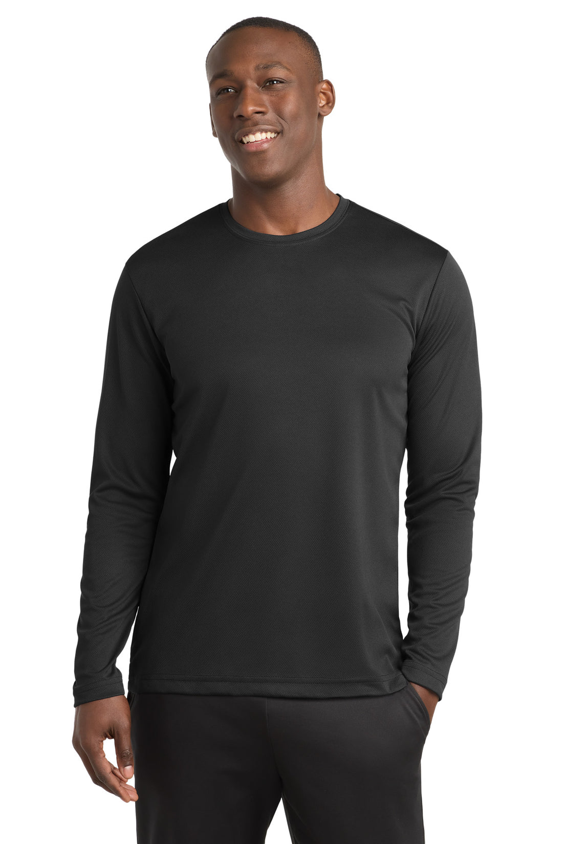 Sport-Tek® PosiCharge® RacerMesh® Long Sleeve Tee. ST340LS - Black - 2XL