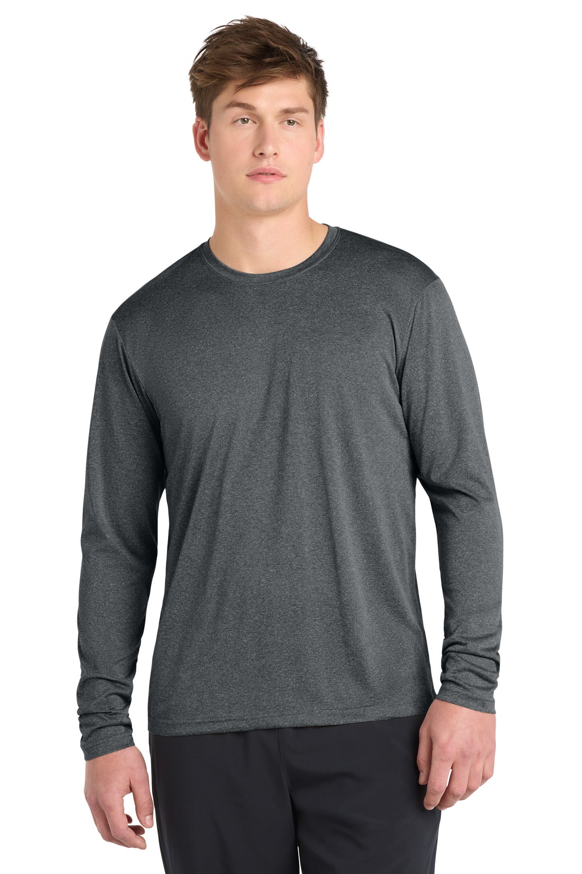 Sport-Tek® Long Sleeve Heather Contender Tee. ST360LS - Graphite Heather - 2XL