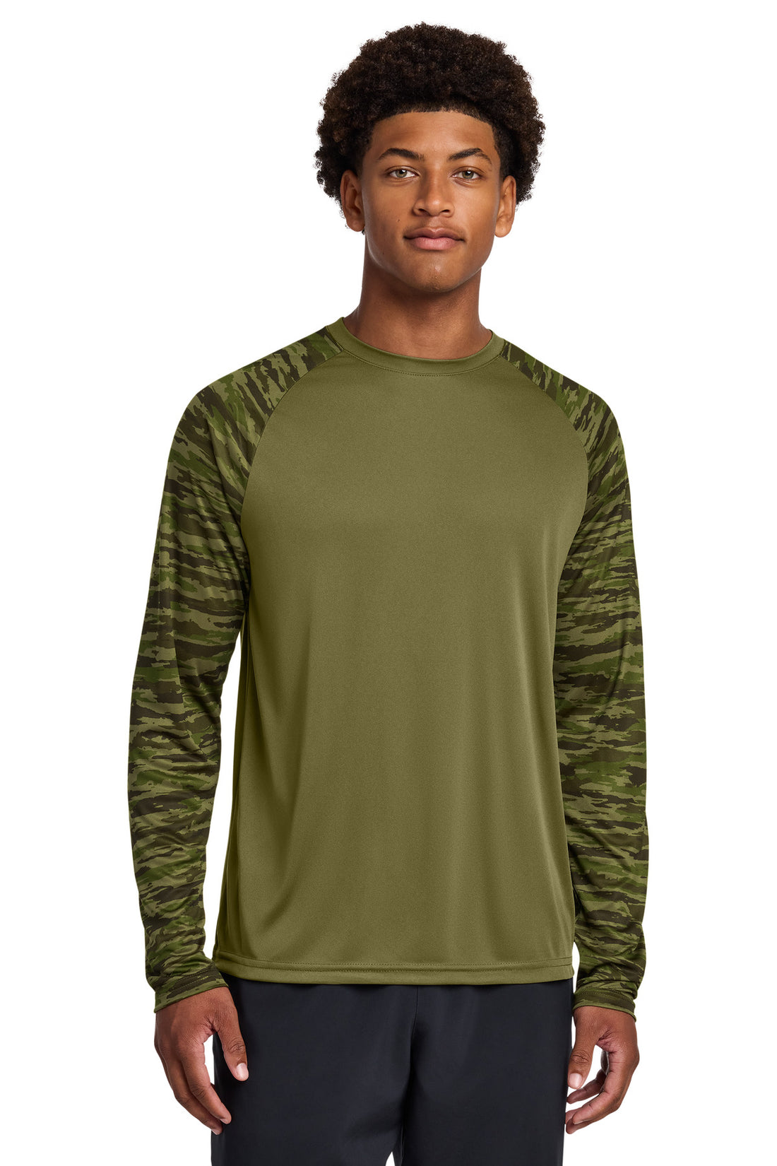 Sport-Tek® Drift Camo Colorblock Long Sleeve Tee ST376LS