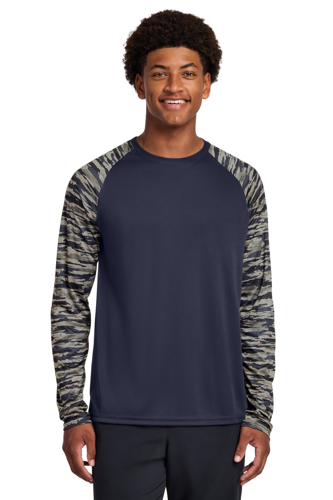 Sport-Tek® Drift Camo Colorblock Long Sleeve Tee ST376LS