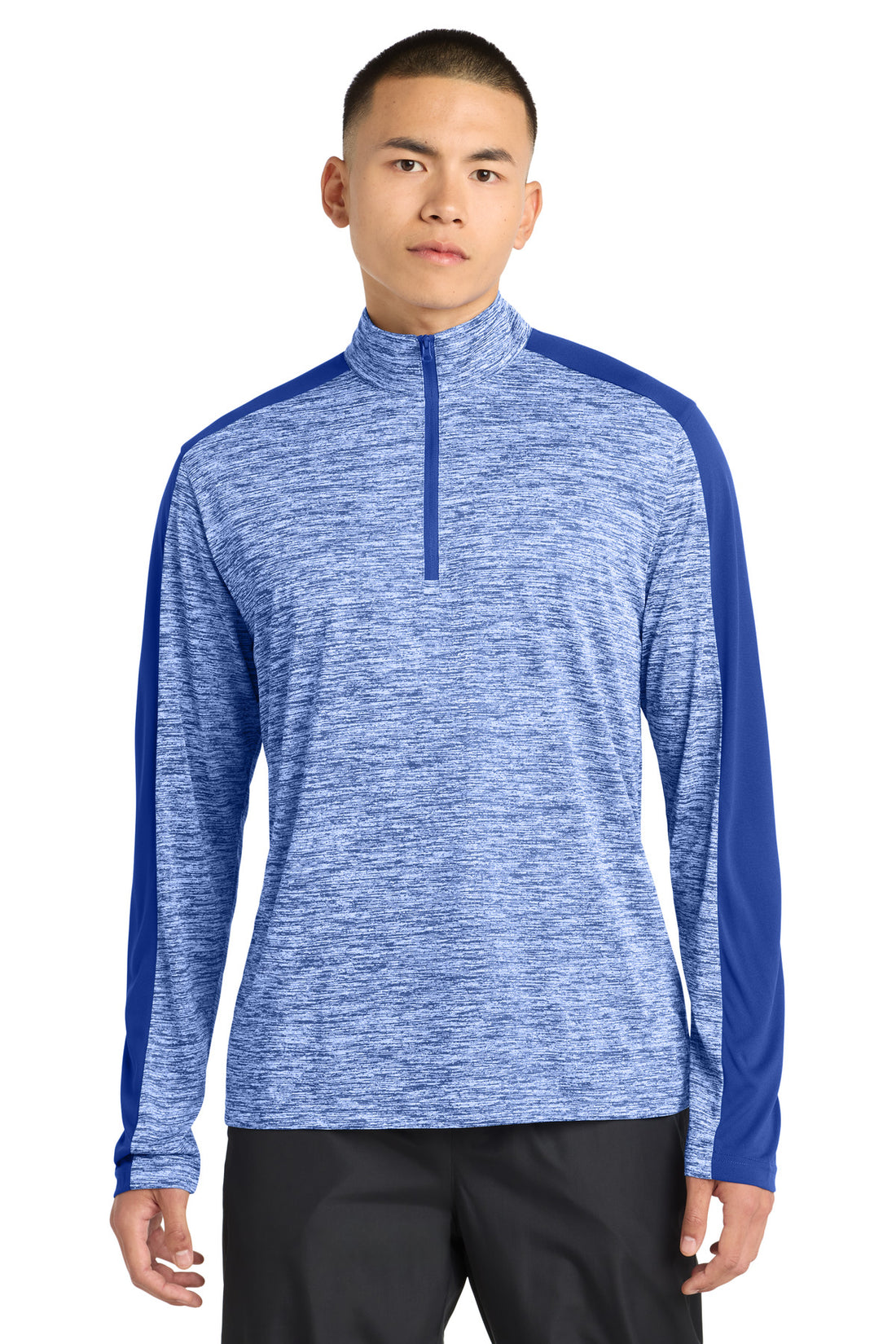 Sport-Tek® PosiCharge® Electric Heather Colorblock 1/4-Zip Pullover. ST397