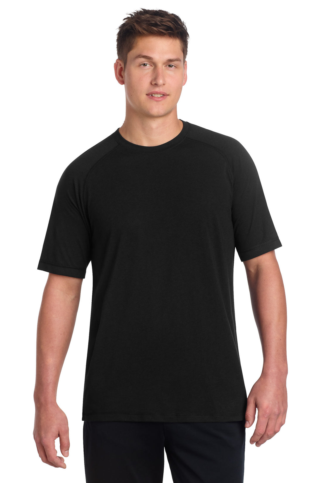 Sport-Tek ® PosiCharge ® Tri-Blend Wicking Raglan Tee. ST400 - Black Triad Solid - 2XL