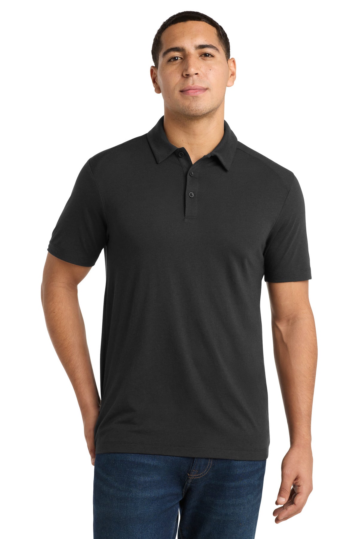 Sport-Tek ® PosiCharge ® Tri-Blend Wicking Polo. ST405 - Black Triad Solid - 2XL