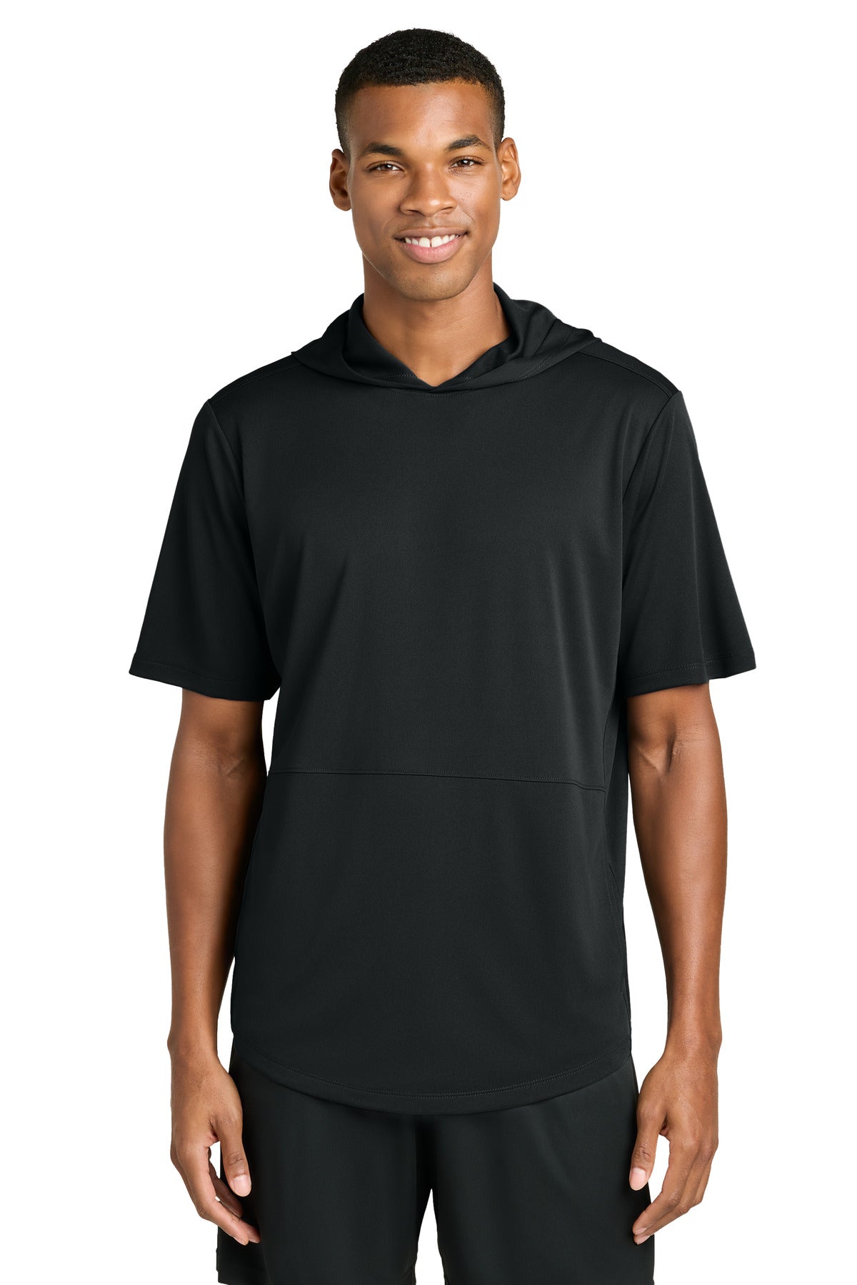 Sport-Tek® Club Short Sleeve Hoodie ST445 - Black - 2XL