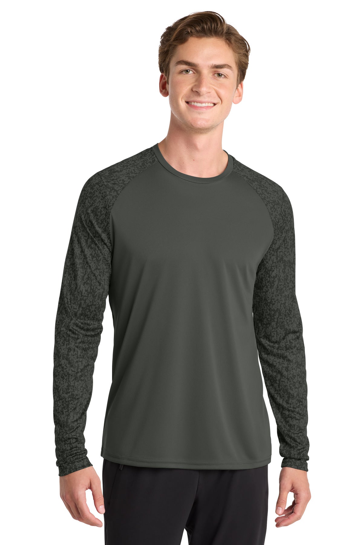 Sport-Tek ® Long Sleeve Digi Camo Tee. ST460LS - Black - 2XL