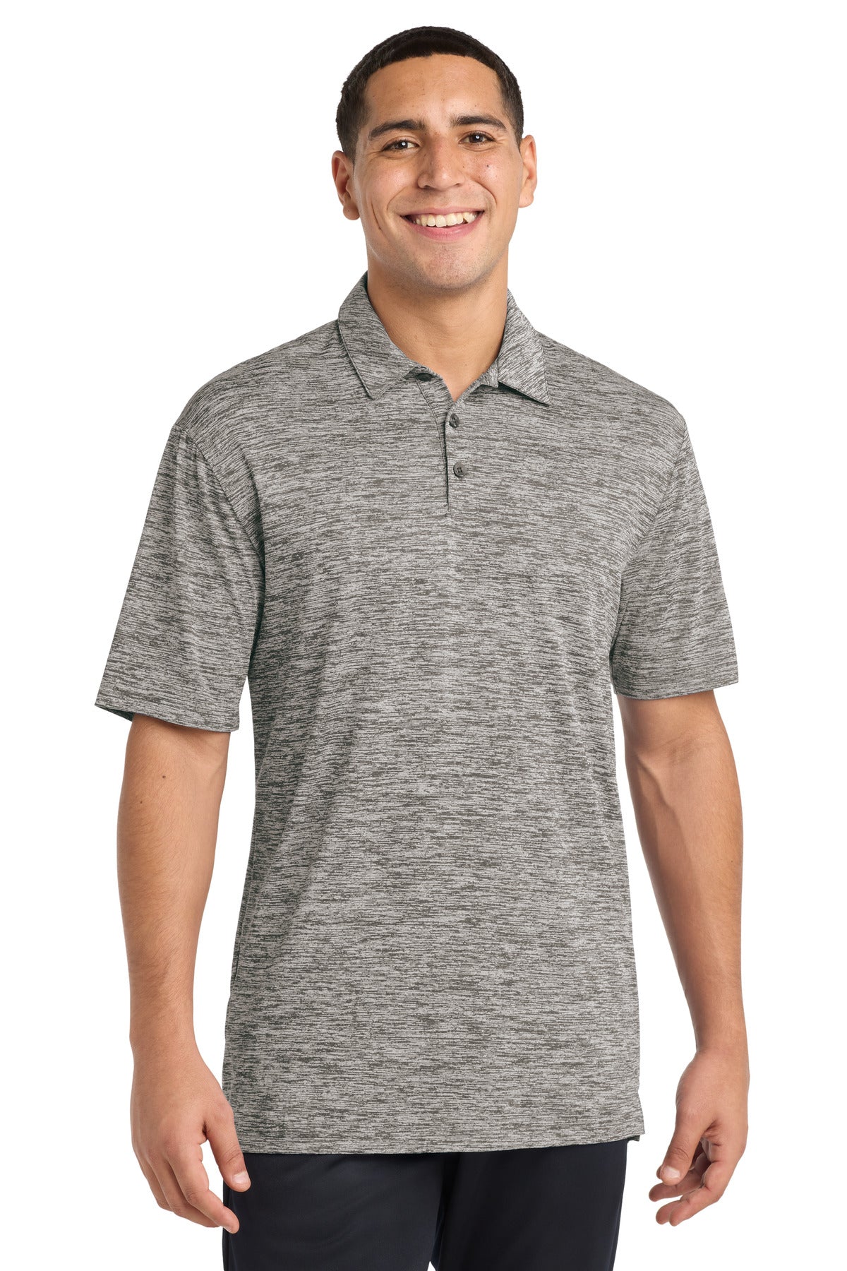Sport-Tek ® PosiCharge ® Electric Heather Polo. ST590 - Black Electric - 2XL