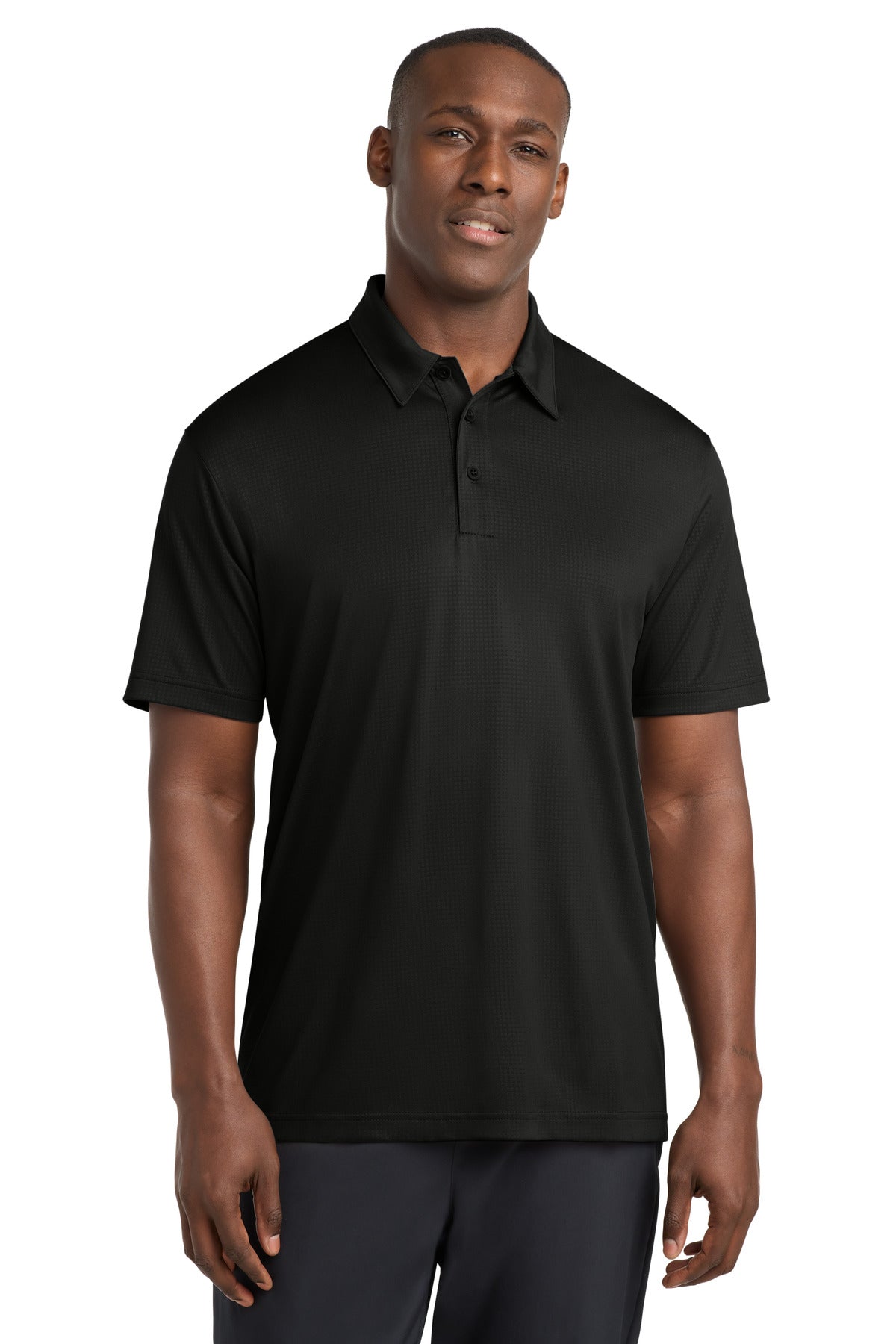 Sport-Tek® Embossed PosiCharge® Tough Polo®. ST630 - Black - 2XL