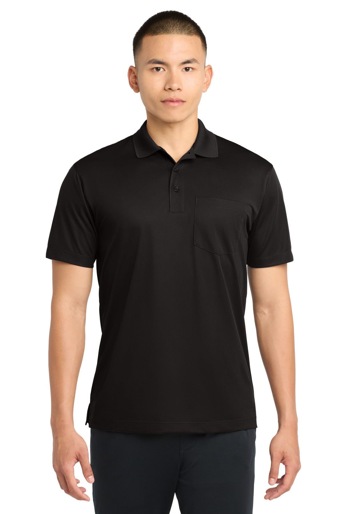 Sport-Tek® Micropique Sport-Wick® Pocket Polo. ST651 - Black - 2XL