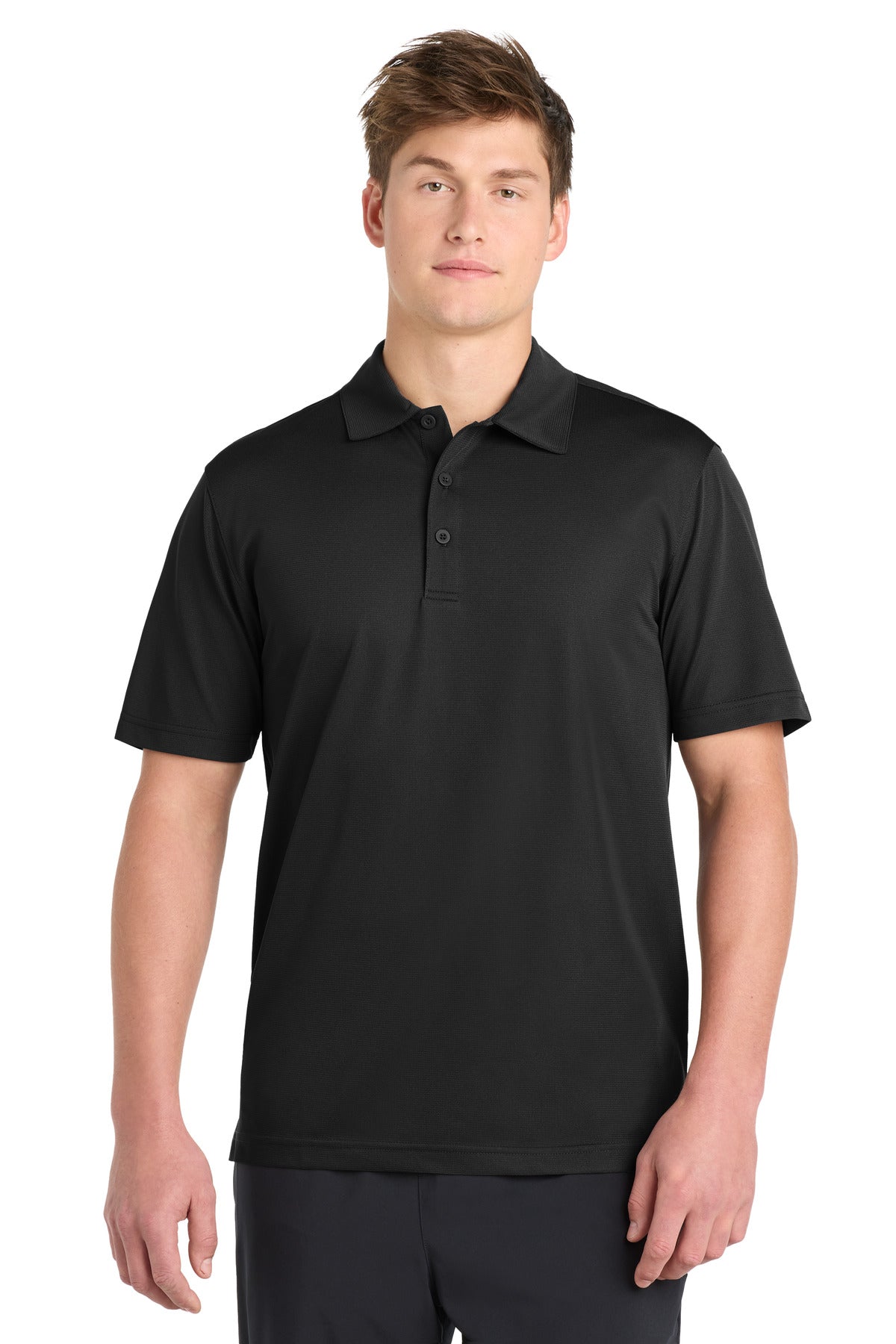 Sport-Tek® PosiCharge® Active Textured Polo. ST690 - Black - 2XL