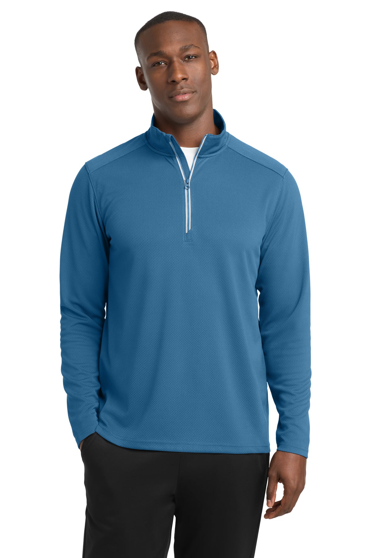 Sport-Tek® Sport-Wick® Textured 1/4-Zip Pullover.  ST860