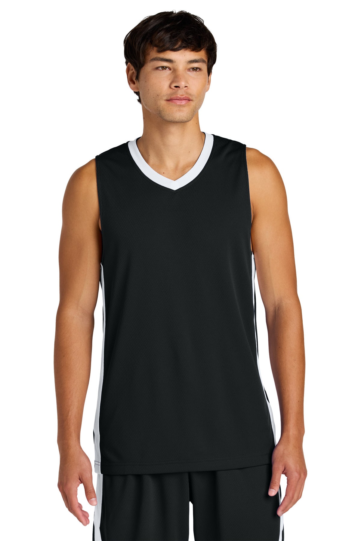 Sport-Tek® Rival Basketball Rev Jersey ST900 - Black/ White - 2XL