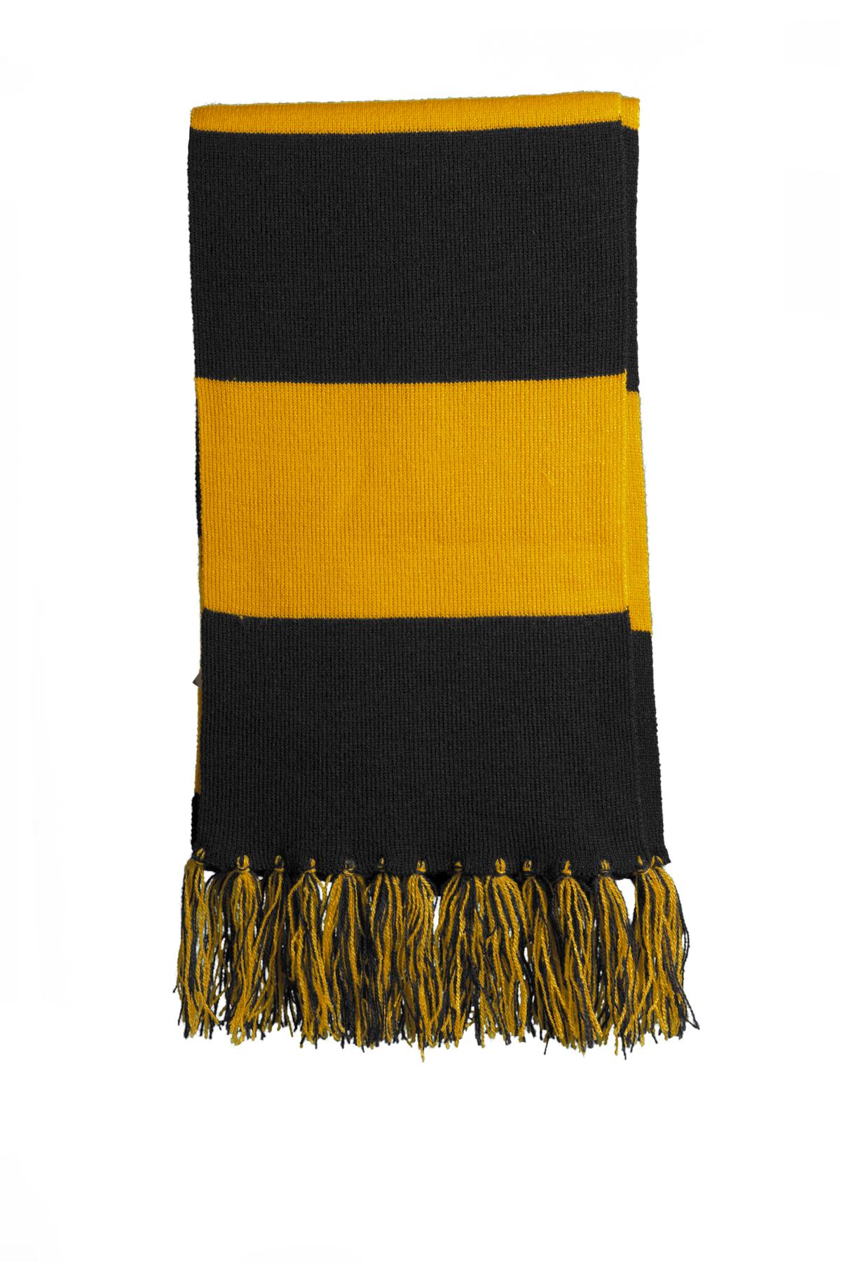 Sport-Tek® Spectator Scarf. STA02 - Black/ Gold - OSFA