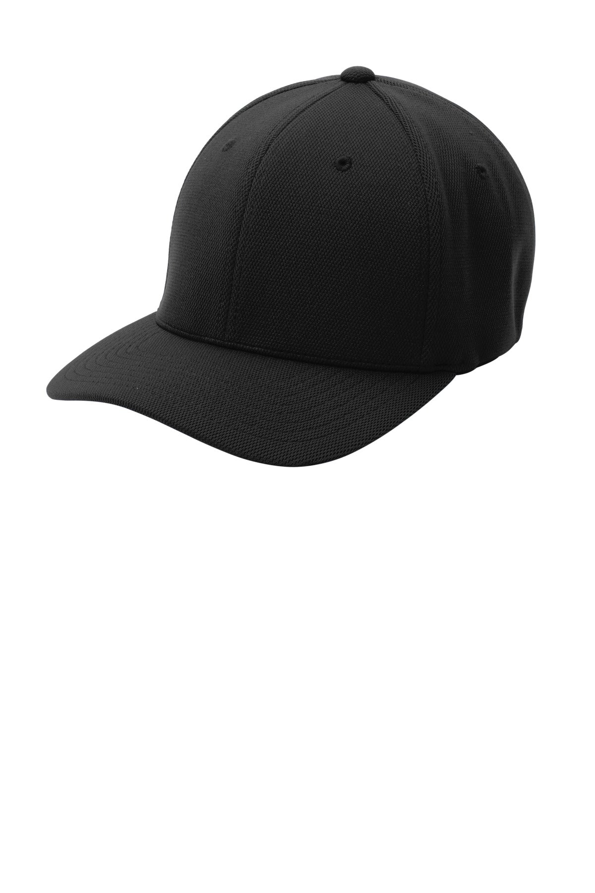 Sport-Tek® Flexfit® Cool & Dry Poly Block Mesh Cap. STC22 - Black - S/M