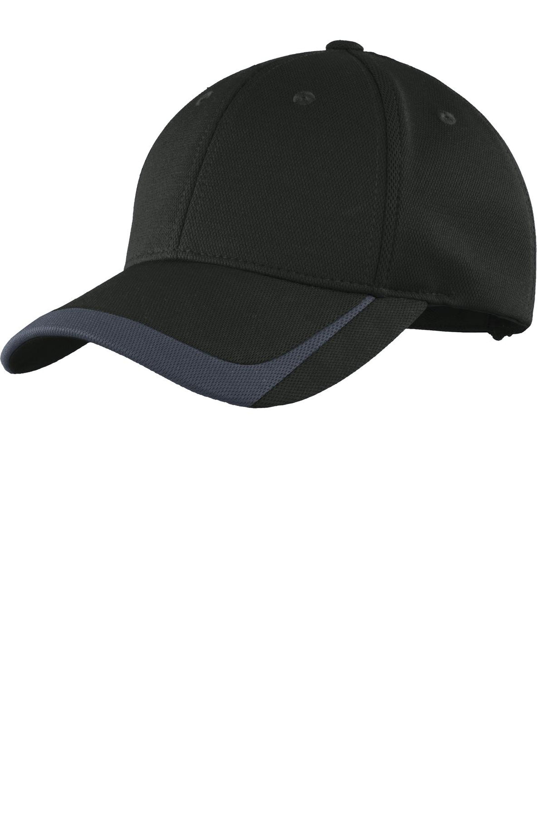 Sport-Tek® Pique Colorblock Cap. STC24 - Black/ Graphite - OSFA