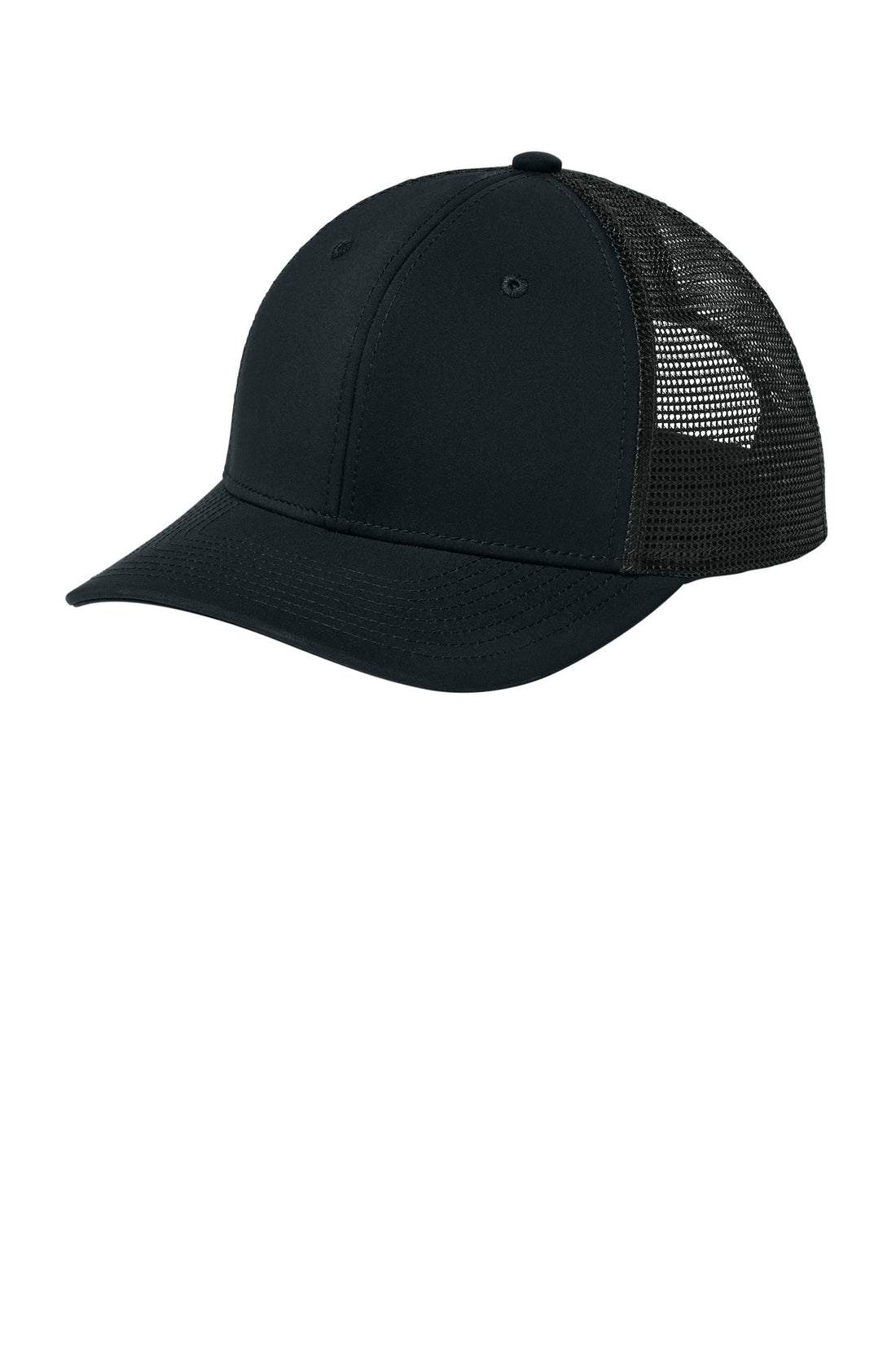 Sport-Tek® Club Trucker Cap STC46 - Black/ Black - OSFA