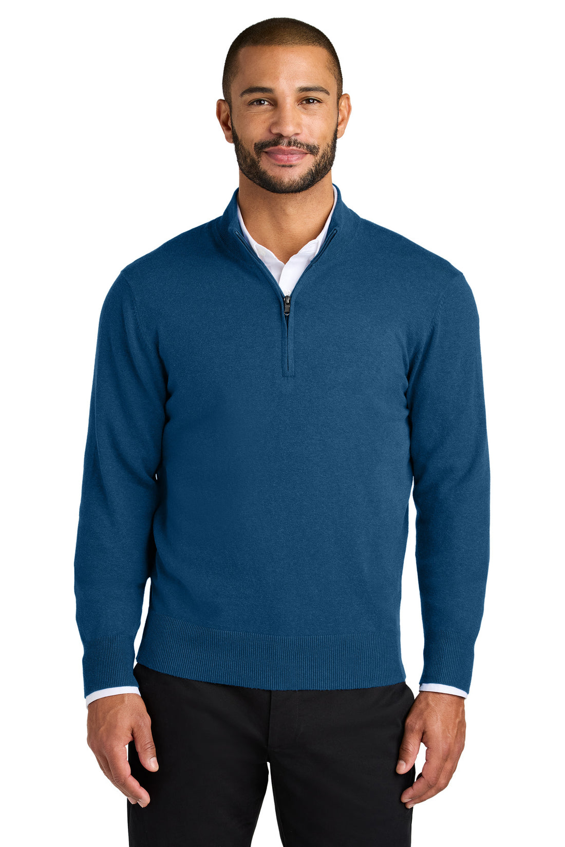 Port Authority® Easy Care 1/4-Zip Sweater SW2900 - Aegean Blue Heather - 2XL
