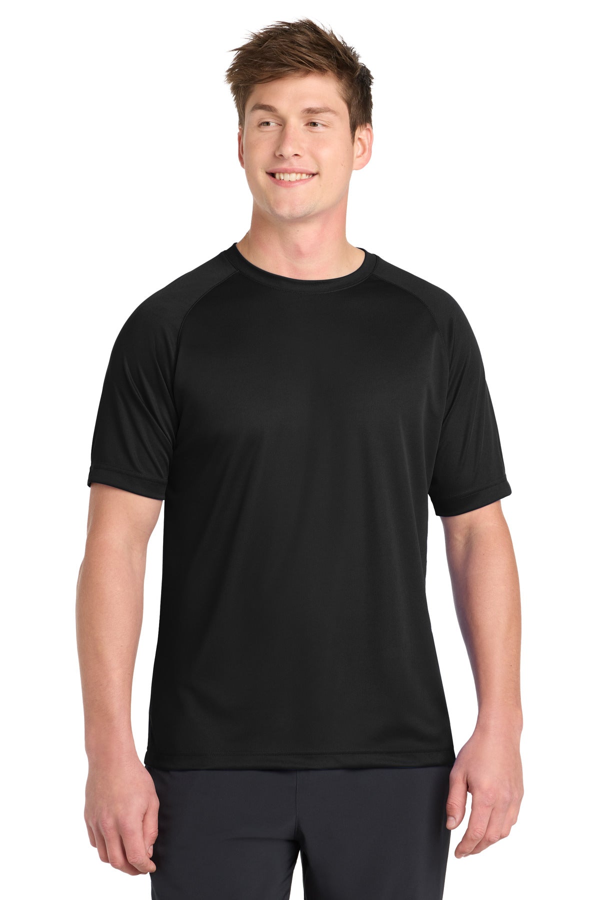 Sport-Tek® Dry Zone® Short Sleeve Raglan T-Shirt. T473 - Black - 2XL