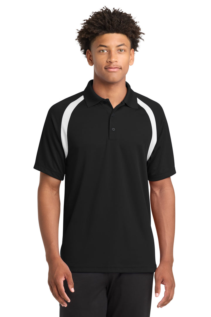 Sport-Tek® Dry Zone® Colorblock Raglan Polo. T476 - Black/ White - 2XL