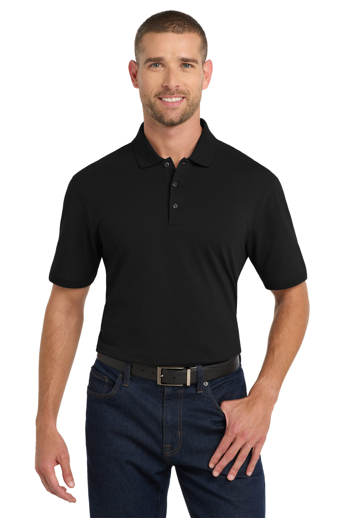 Port Authority® Tall EZCotton® Polo TK8000 - Black - 2XLT