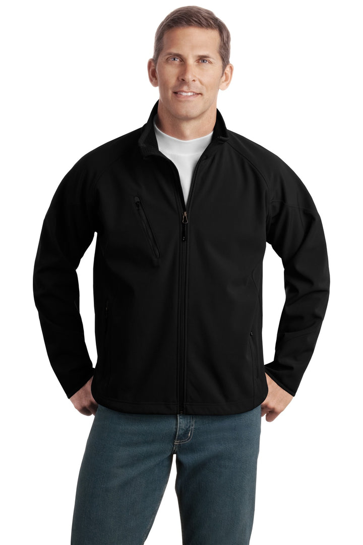 Port Authority® Tall Textured Soft Shell Jacket. TLJ705 - Black - 2XLT