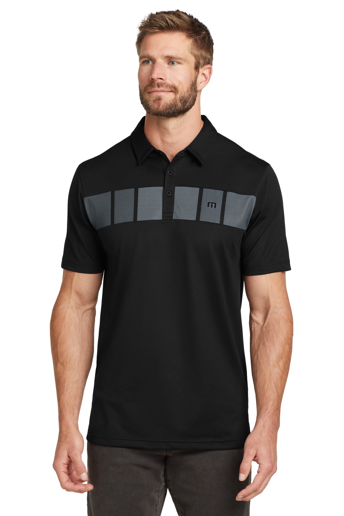 TravisMathew Cabana Chest Stripe Polo. TM1MU416 - Black - 2XL