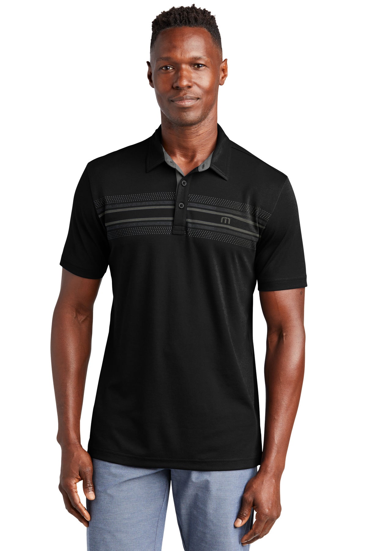 TravisMathew Monterey Chest Stripe Polo TM1MW450 - Black - 2XL