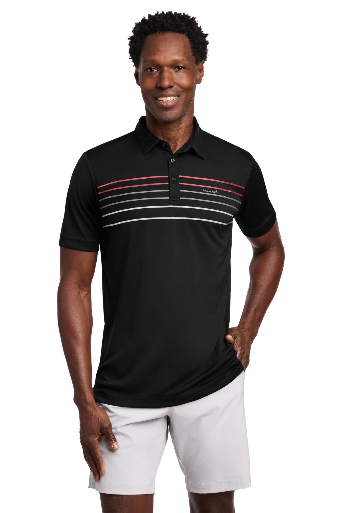 TravisMathew Coto Performance Chest Stripe Polo TM1MY400 - Black - 2XL