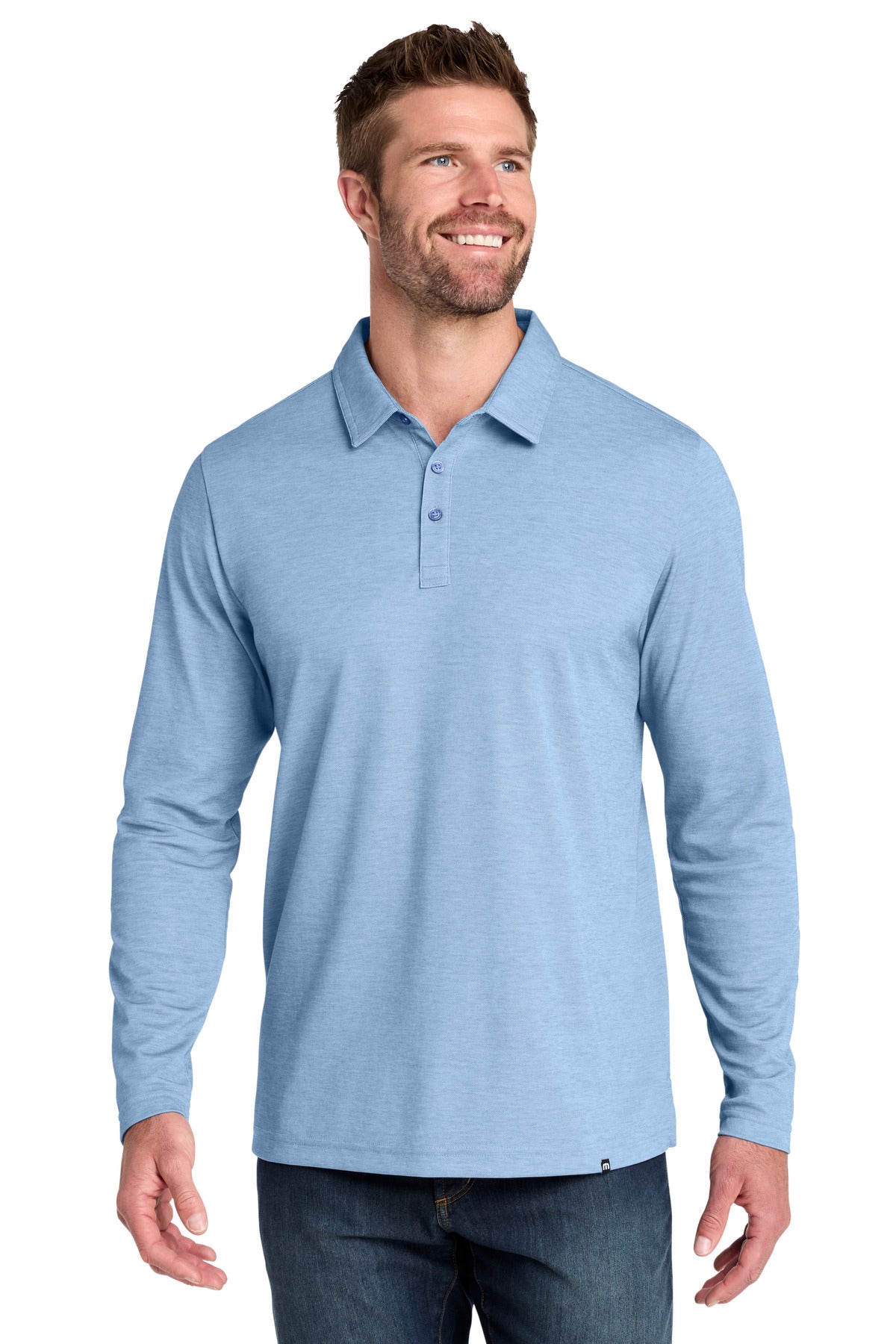 TravisMathew Oceanside Heather Long Sleeve Polo TM1MZ343 - Allure Heather - 2XL