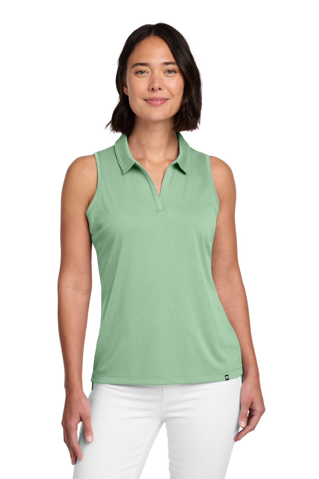 TravisMathew Women's Coto Performance Sleeveless Polo TM1WX001 - Beryl Green Heather - 2XL