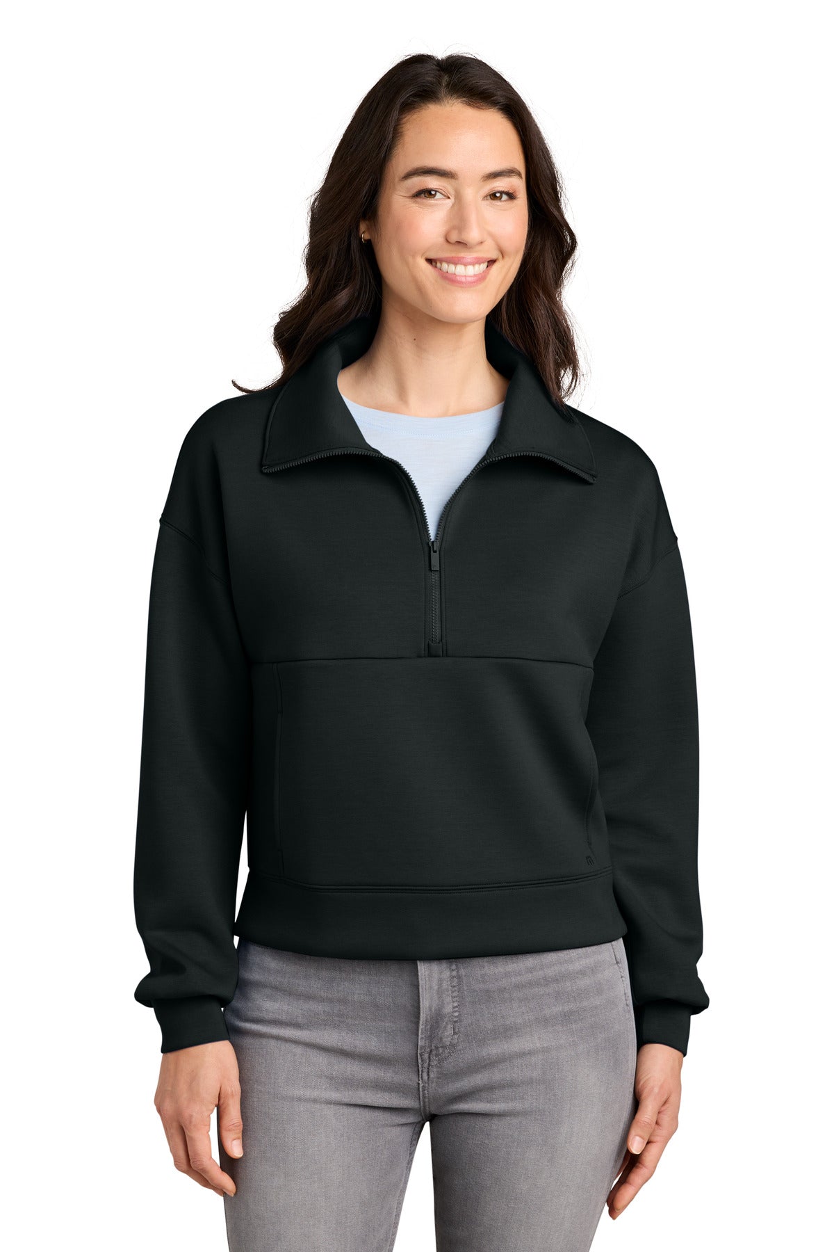 TravisMathew Women's Momentum Shift 1/2-Zip TMA42219 - Black - 2XL