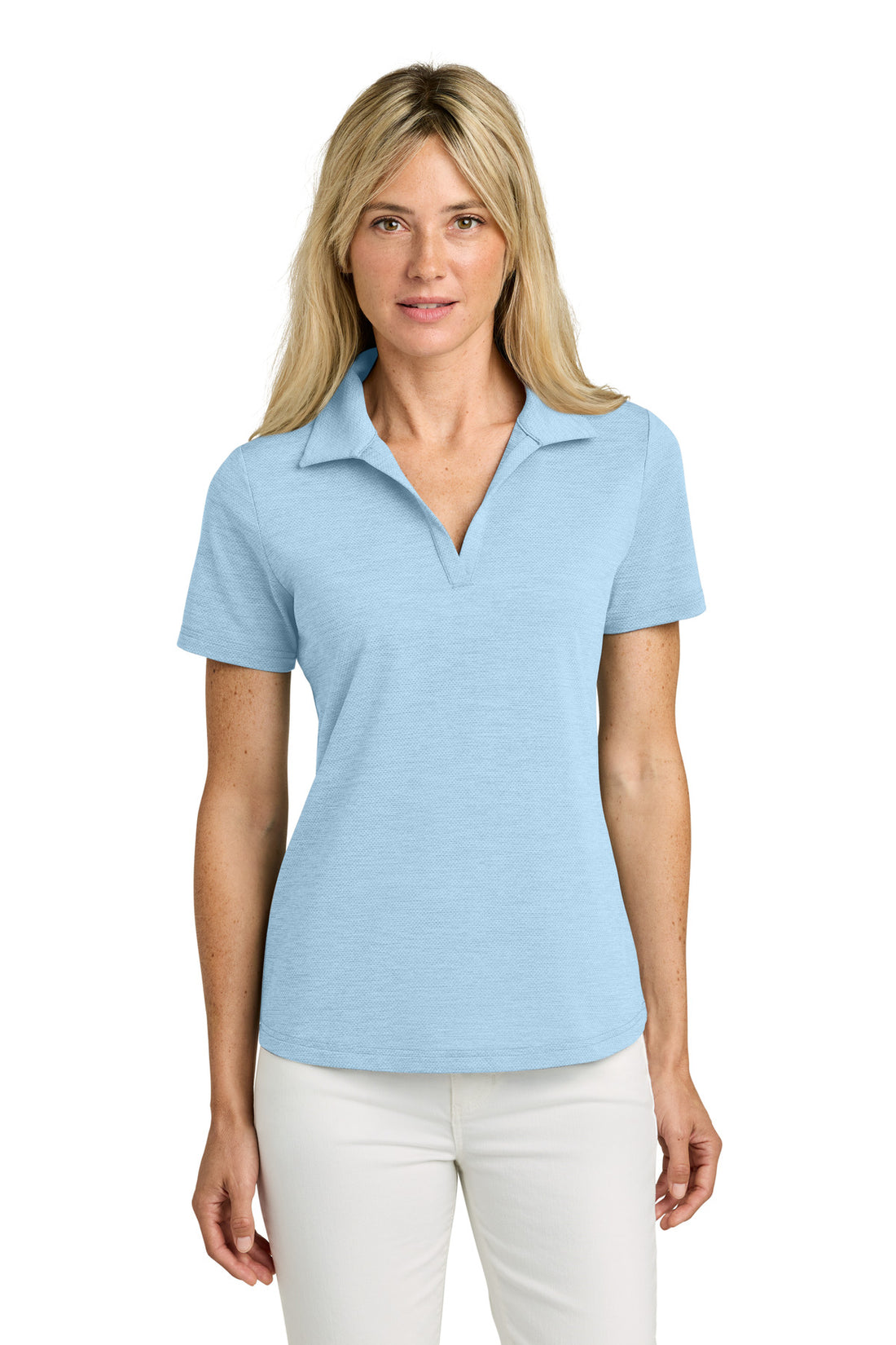 TravisMathew Women's Onward Polo TMA46416 - Airy Blue Heather - 2XL