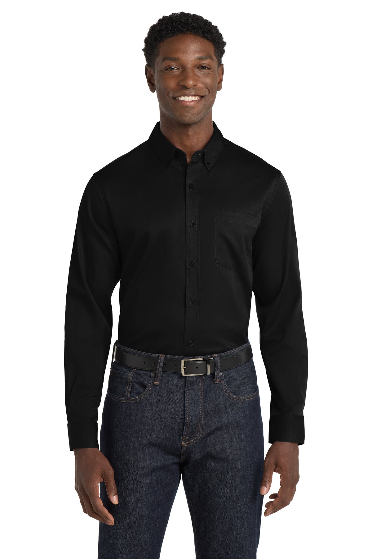Port Authority® Long Sleeve SuperPro React Twill Shirt. W808