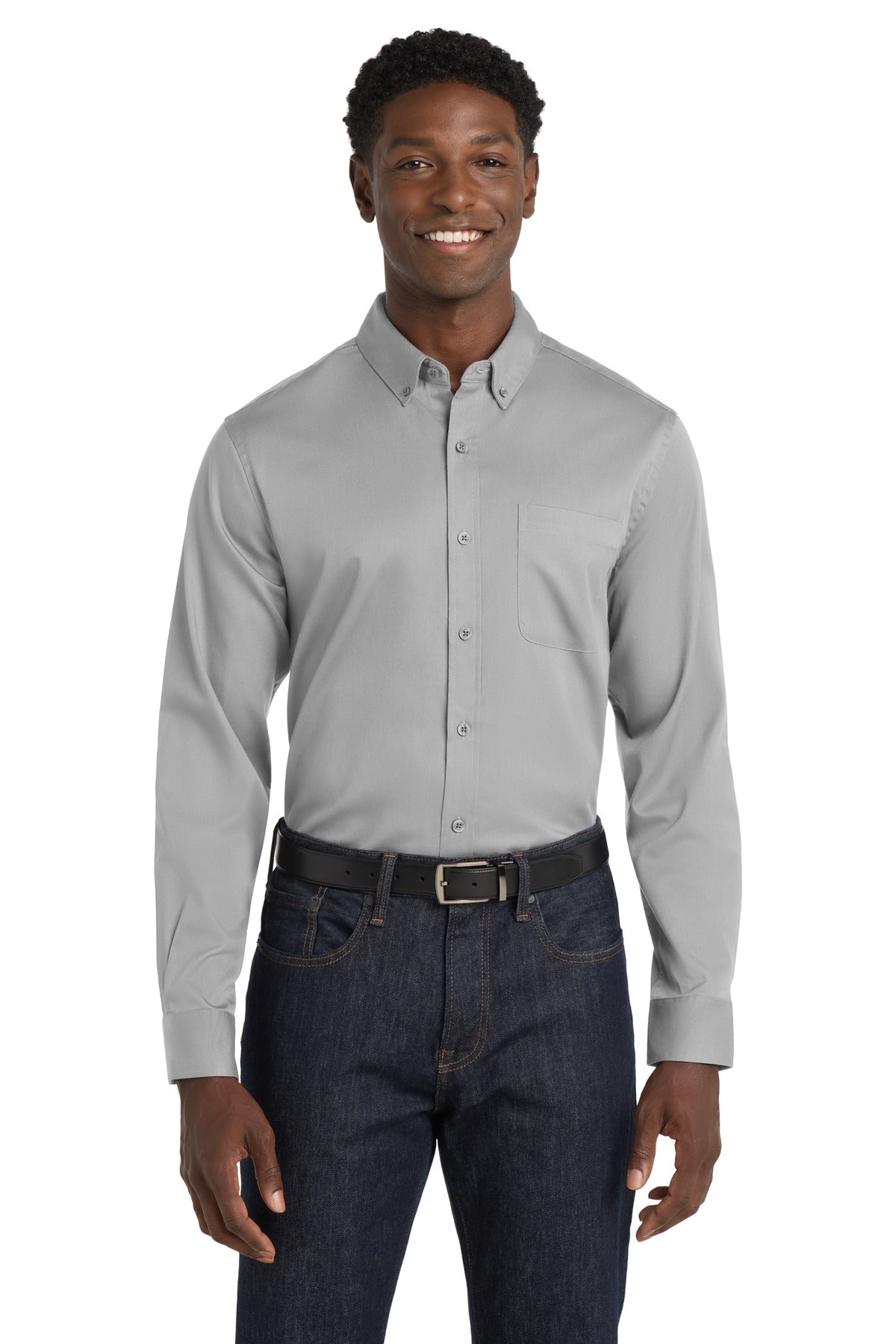 Port Authority® Long Sleeve SuperPro React Twill Shirt. W808