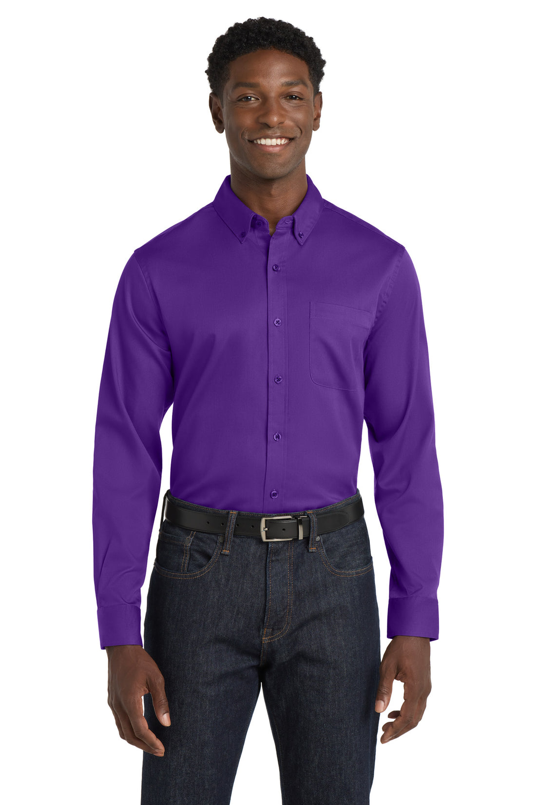 Port Authority® Long Sleeve SuperPro React Twill Shirt. W808
