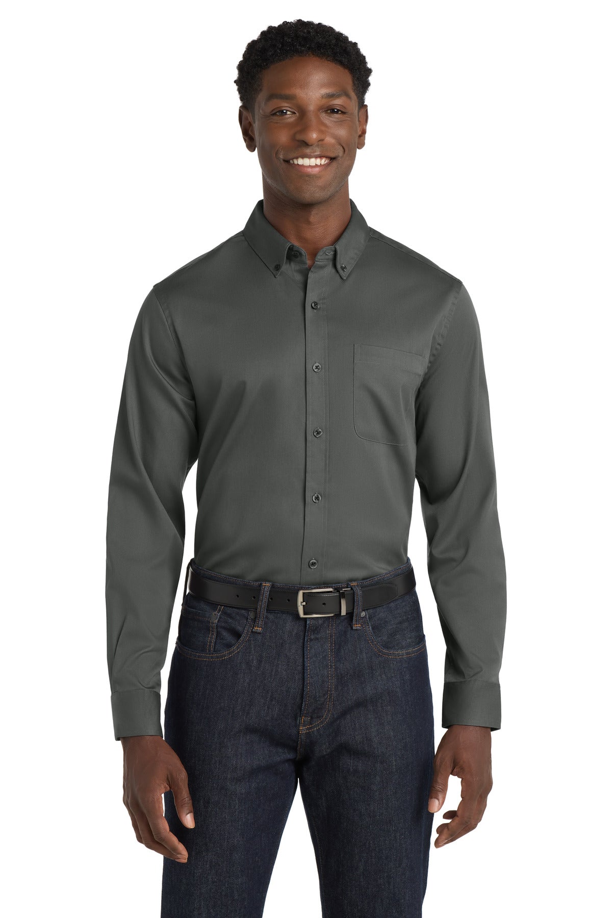 Port Authority® Long Sleeve SuperPro React Twill Shirt. W808