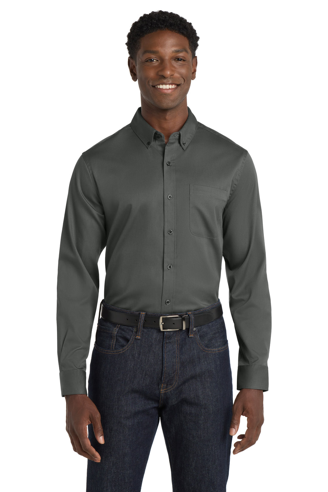 Port Authority® Long Sleeve SuperPro React Twill Shirt. W808